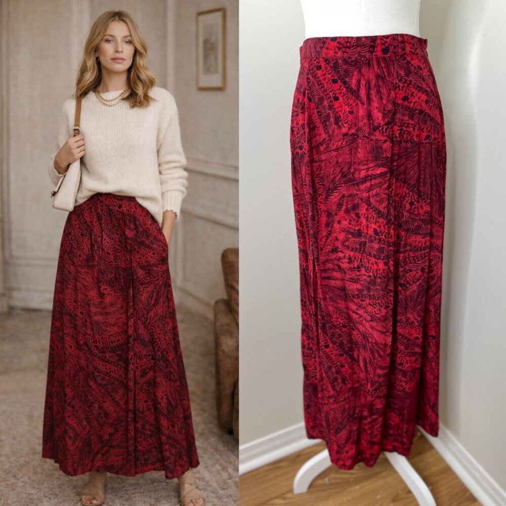 Vintage Michael Phillips Printed Maxi Skirt
